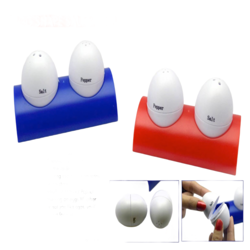 Egg shaped salt & pepper shaker set with stand Egg shaped salt & pepper shaker set with stand