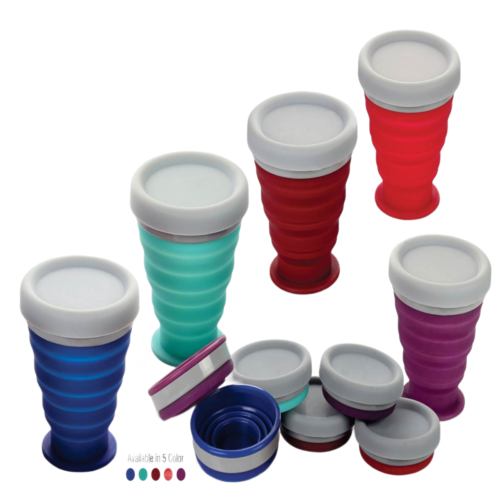 Folding silicon cup with cap Folding silicon cup with cap (collapsible)