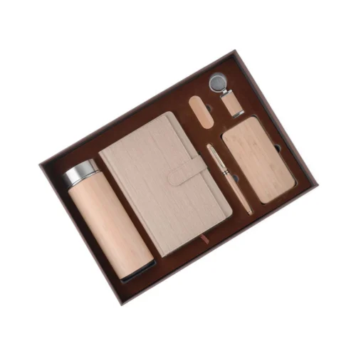 GE 519 6 in 1 Gift Set - Note Book, Pen, Flask, Pen Drive, Power Bank 10000MAH, Key Chain