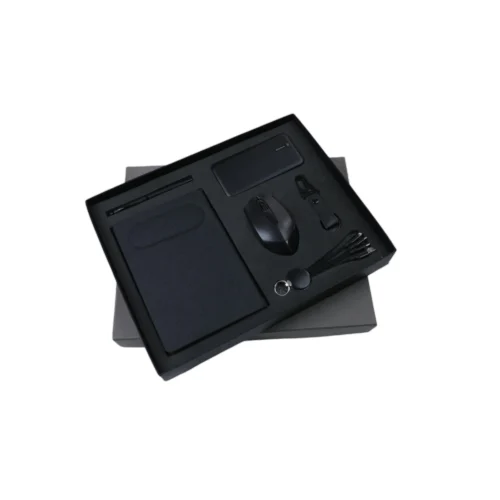 GE 536 6 in 1 Gift Set - Note Book, Key Chain, Pen, 3 in 1 Data Cable, Power Bank 10,000 MAH, Wireless Mouse