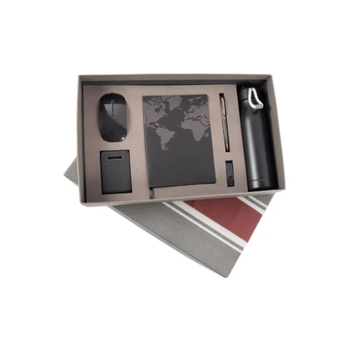 GE 540 7 in 1 Gift Set - Note Book, 3 in 1 Data Cable, Power Bank 5,000 MAH, Ss Mug, Insulated Flask, Pen Drive, Pen