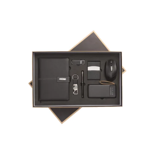 GE 541 7 in 1 Gift Set - Note Book, Power Bank 10,000 MAH, Wireless Mouse, Key Chain, Card Holder, Pen Drive, Pen