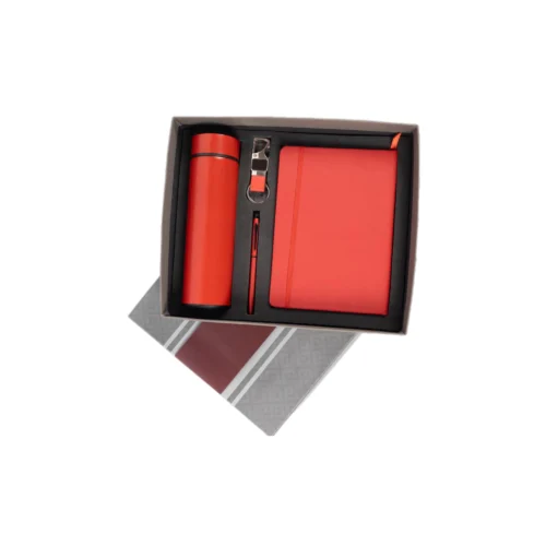 GE 548_4 4 in 1 Gift Set - Temperature Flask, Metal pen, Note Book, Key Chain