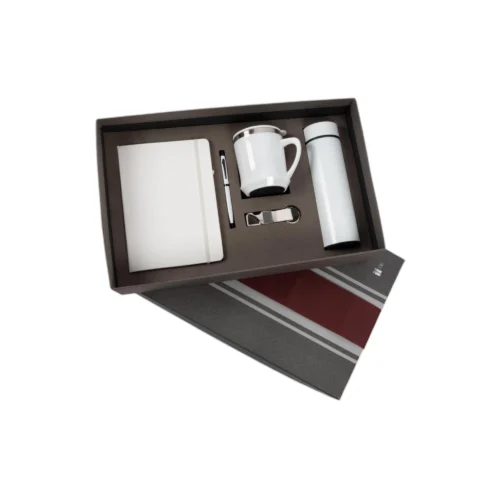 GE 549_2 5 in 1 Gift Set - Temperature Flask, Metal pen, Note Book, Key Chain, Mug