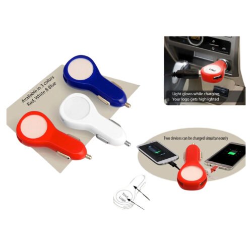 Glow in the dark dual car charger
