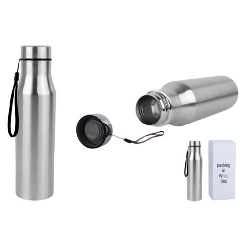Long cola stainless steel single wall bottle with carry strap Long cola stainless steel single wall bottle with carry strap | Capacity 900ml approx