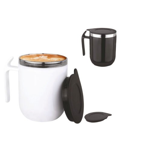 Noble Stainless Steel Double wall Coffee mug Noble: Stainless Steel Double wall Coffee mug with Pointy handle | Leak Proof | Capacity 460ml approx