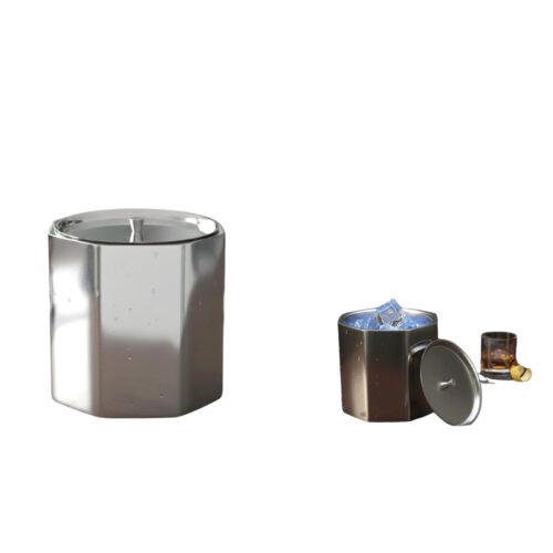 Octa SS Ice bucket with tongs Octa SS Ice bucket with tongs