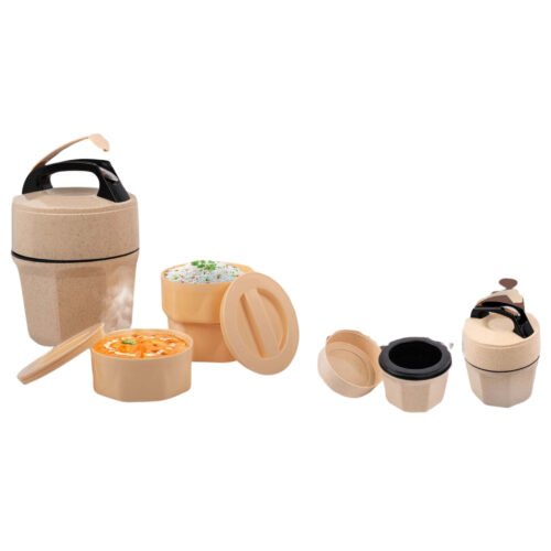 Octomeal Eco 3 Plastic container lunch box Octomeal Eco: 3 Plastic container lunch box with spoon | Made from Eco friendly material | 100% recyclable