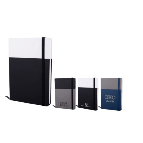 Optima Two tone A5 notebook with Fastener | With memorandum & Bookmark ribbon