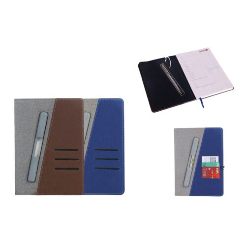 PenDeck Tilt: Dual tone A5 Notebook with Hard pen slot and card slots