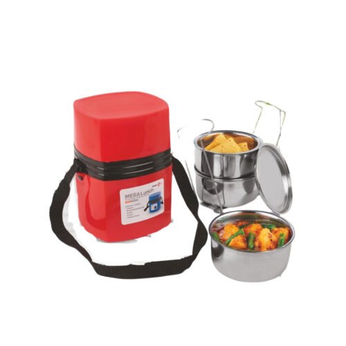 Power Plus Mega Steel Lunch Box Power Plus Mega Steel Lunch Box - 3 Stainless steel containers with lifter