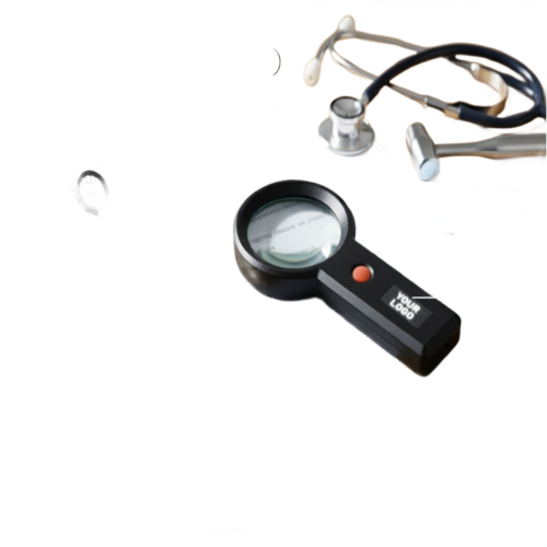 PowerGlow Rechargeable Magnifier. PowerGlow Rechargeable Magnifier with 3 lighting modes & Glowing Black Logo plate | Type C charging