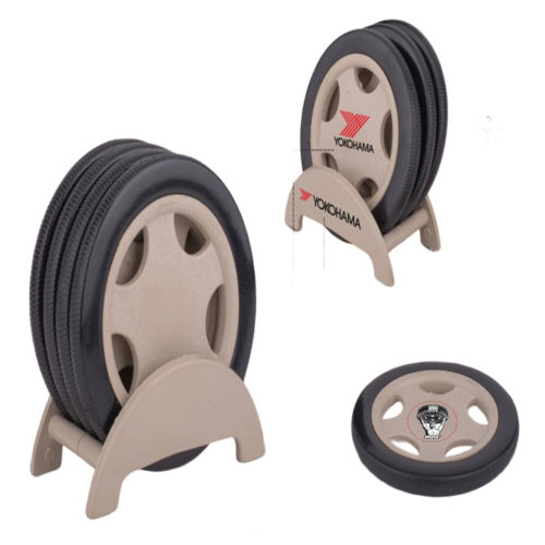 Reversible Tyre shape coaster set with stand Reversible Tyre shape coaster set with stand (4 pcs)