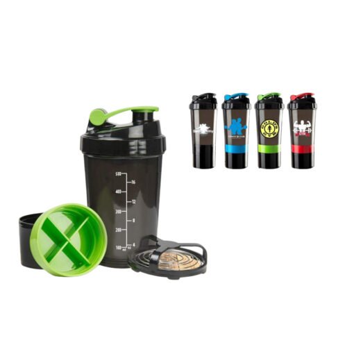 Spider shaker with Double compartment and mixing whisk