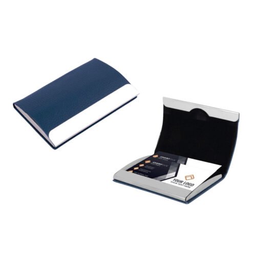 Stainless Steel Magnetic Visiting Card holder- Blue