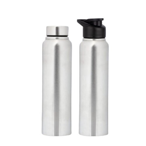 Straight steel single wall bottle Natural Capacity 750ml approx Straight steel single wall bottle Natural | Capacity 1L approx