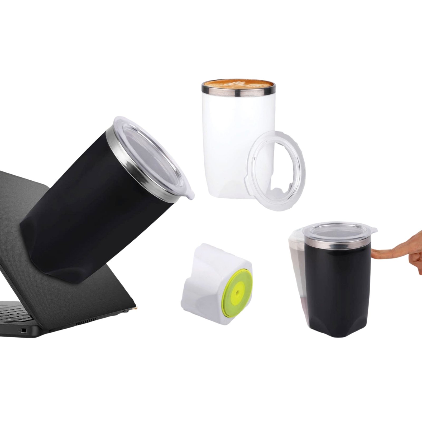 Sunset+: Magic Suction Mug with Stainless Steel inside | Spill proof design | Leak Proof Lid | BPA Free | Capacity 360 ml approx