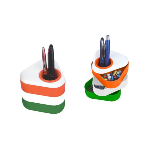 Table triangle: Pen stand with sliding drawers - Tricolor