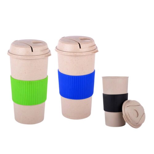 Tall Bamboo Coffee mug Tall Bamboo Coffee mug: Eco friendly mug with flip top Lid and Anti-Scald sleeve | Capacity 500 ml