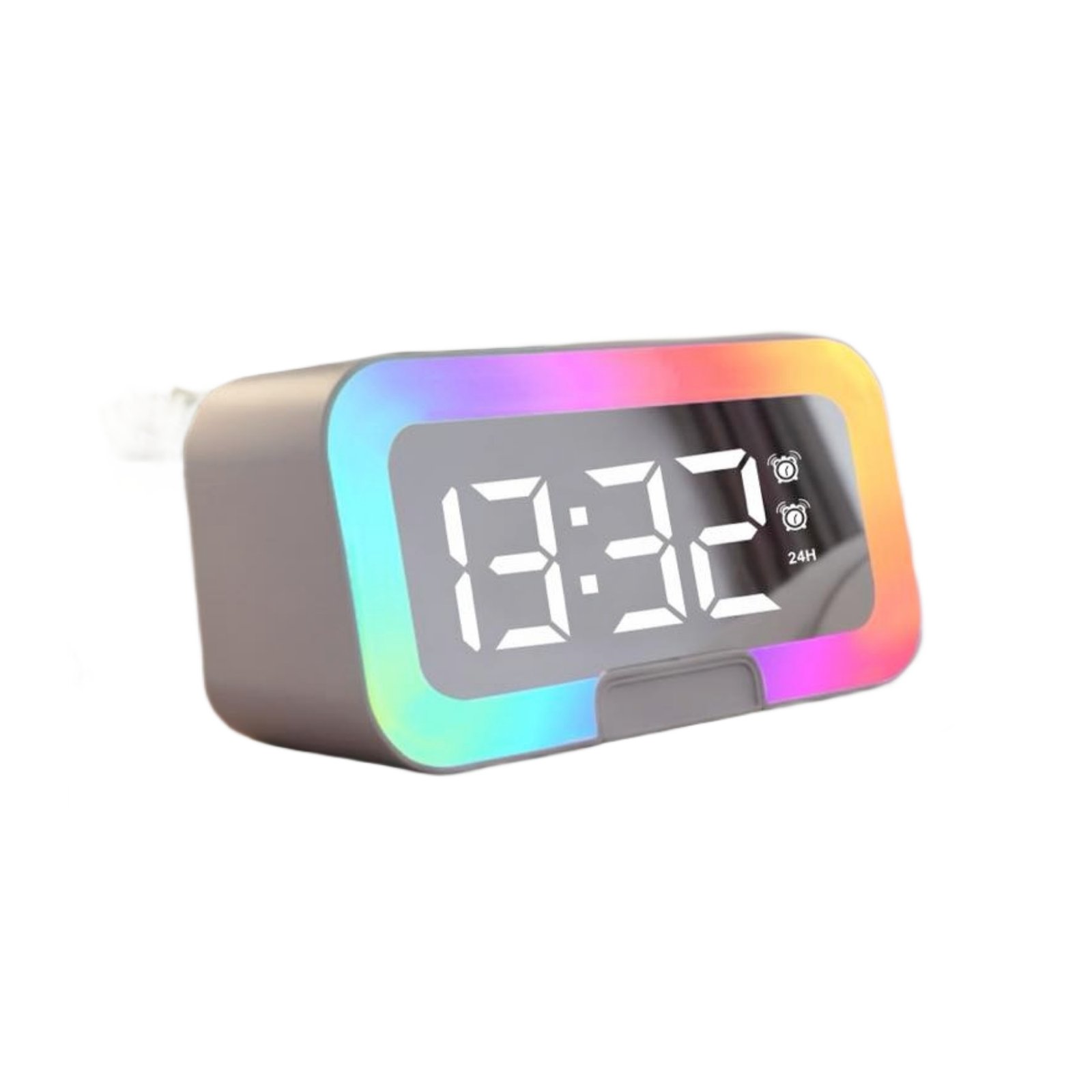TimeWave Ultra: Large Clock with Bluetooth speaker, Mobile Stand & RGB Lights | Mirror finish display | FM & TF card reader | 1200 mAh battery