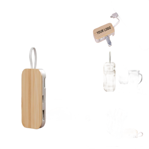 WoodHub Bamboo USB hub WoodHub: Bamboo USB hub with Phone stand | 4 USB outputs