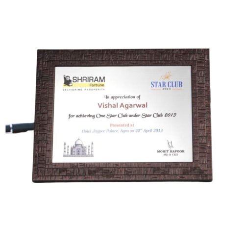 Wooden Plaque with Silver plate Wooden Plaque with Silver plate