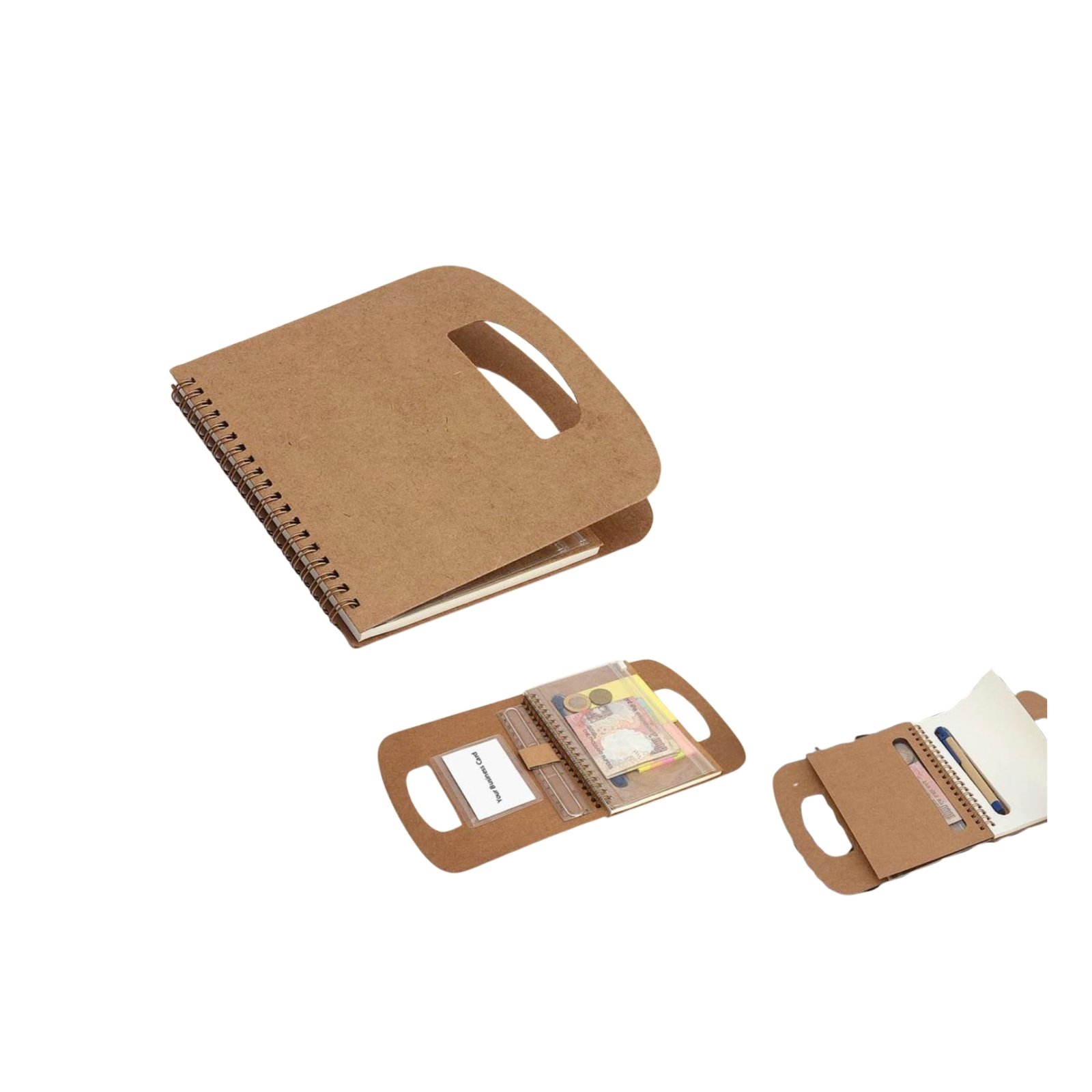 Writing buddy: Diary with pen, wallet, sticky pads and carrying handle (60 sheets)