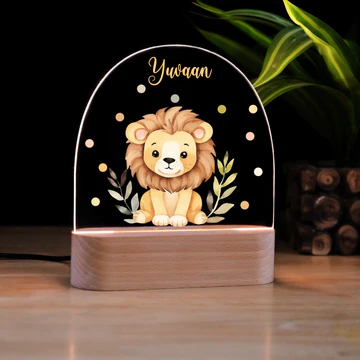 acrylic wooden base kids lamp.webp 3 Acrylic with Wooden Base Night Lamp