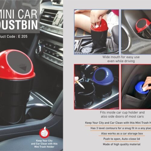 e205 Car trash holder / dustbin (fits in car cup / bottle holder)