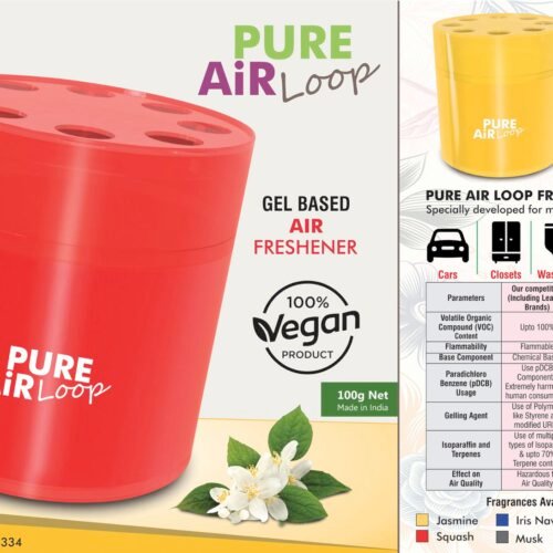 e334 Pure Air Loop: Gel based room freshener for Home, Office and Car | Net 100 grams