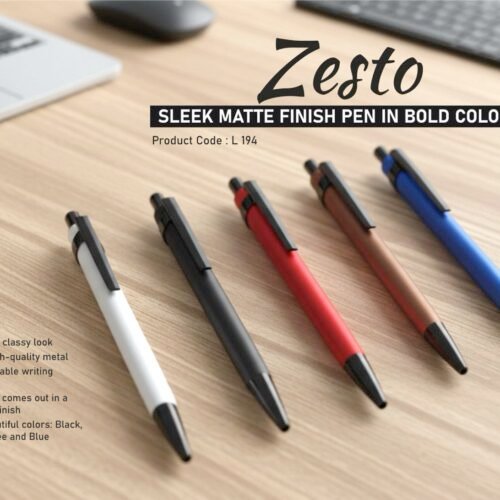 l194 Zesto: Sleek Matte Finish Metal Pen in Bold Colors