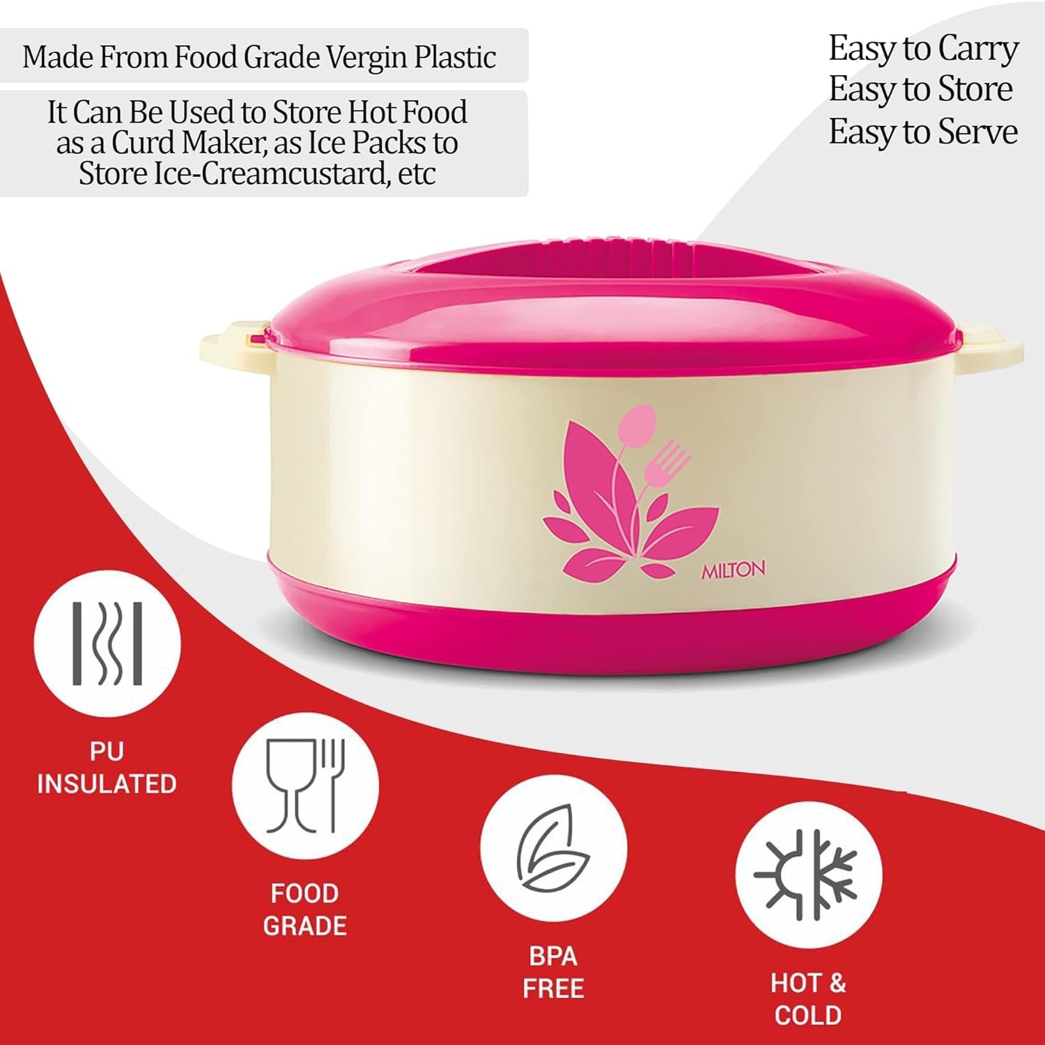 Orchid Jr. Set Inner Stainless-Steel Casseroles (500,1000,1500) - Image 2