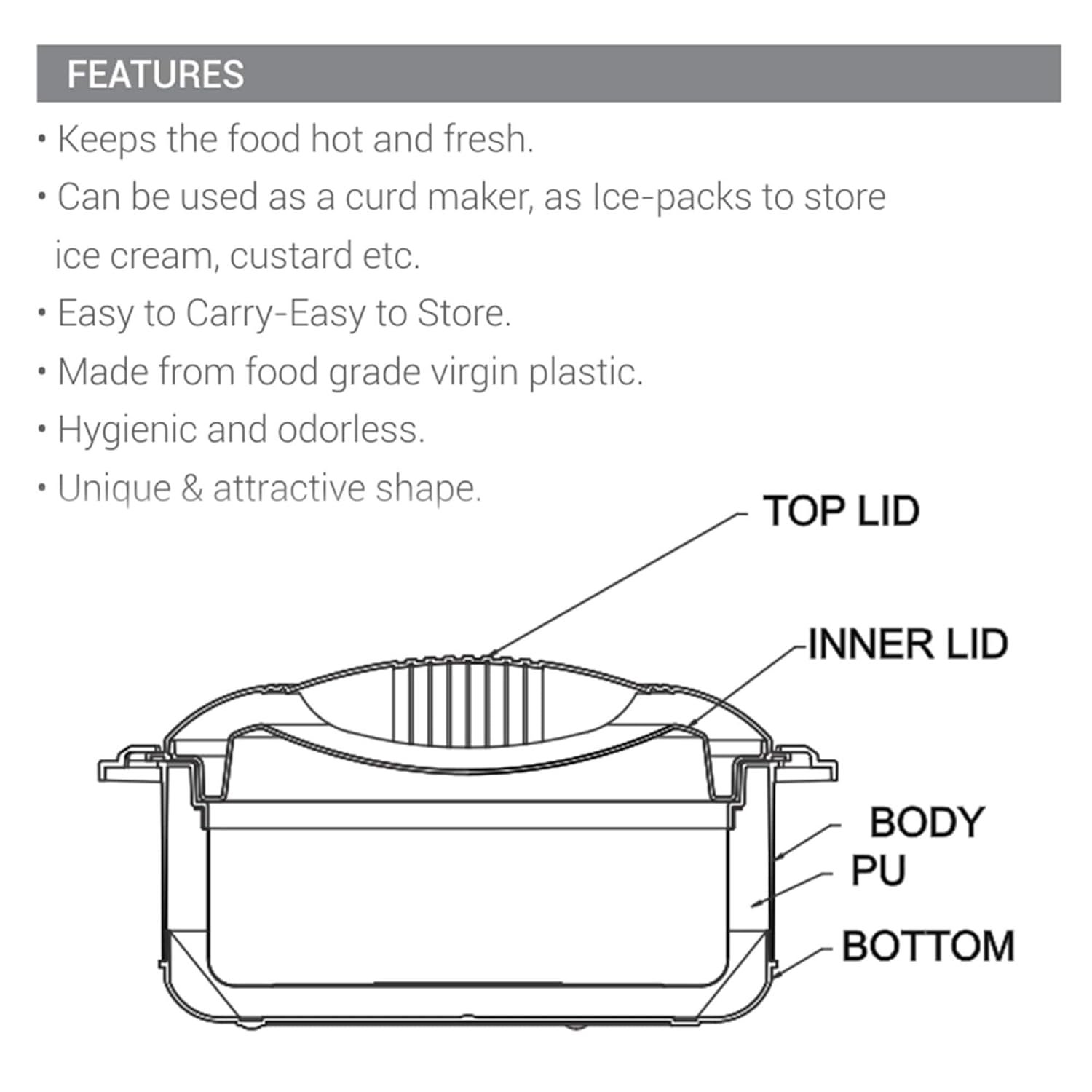 Orchid Jr. Set Inner Stainless-Steel Casseroles (500,1000,1500) - Image 4