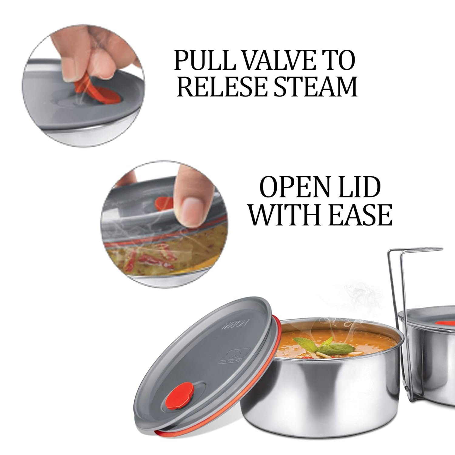Econa Deluxe Insulated Tiffin 3 Pcs - Image 2