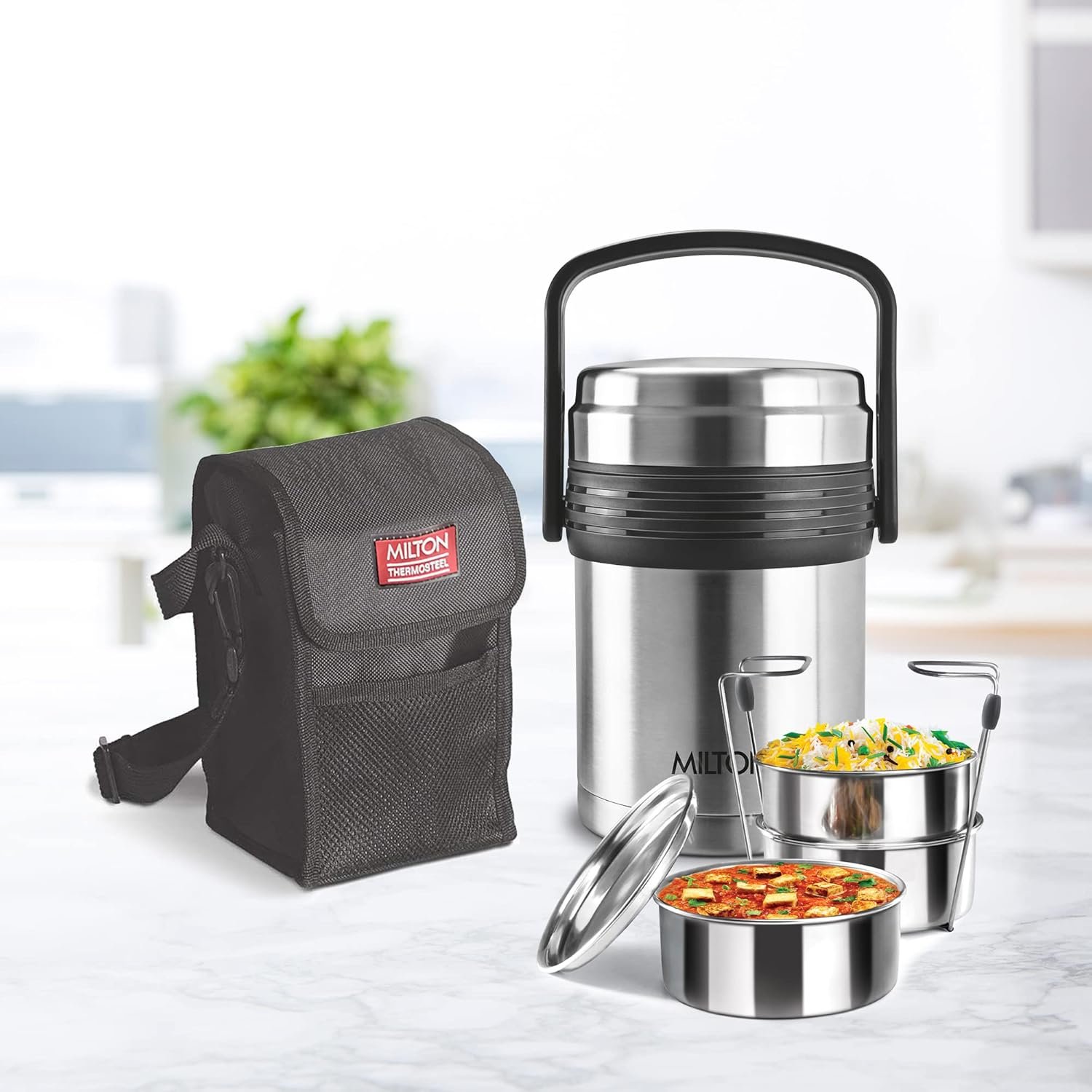 Galore Thermosteel SS Tiffin 3 Container - Image 2