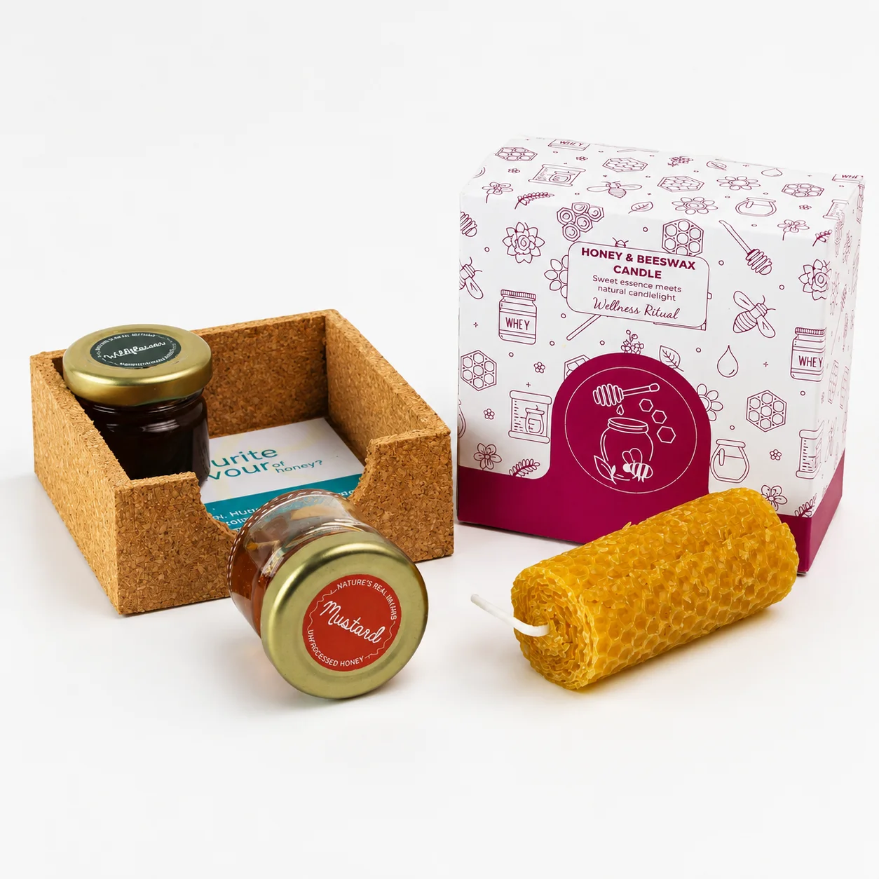 2 Honey + Beeswax Candle Set