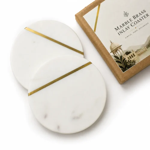 image-2 (31) Set of 2 Marble Coaster Round