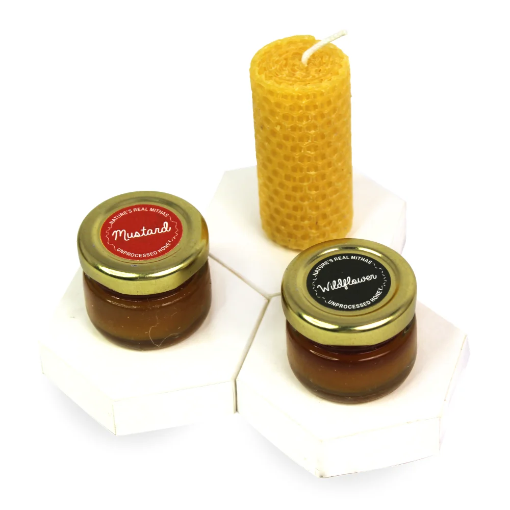 2 Honey + Beeswax Candle Set - Image 3