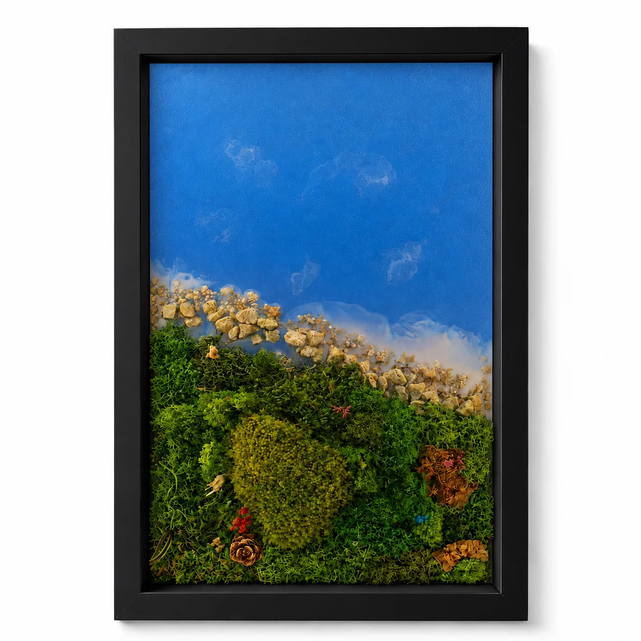 Forest Aqua Covered Lit Frame: 12" X 18" - Ocean - Image 2