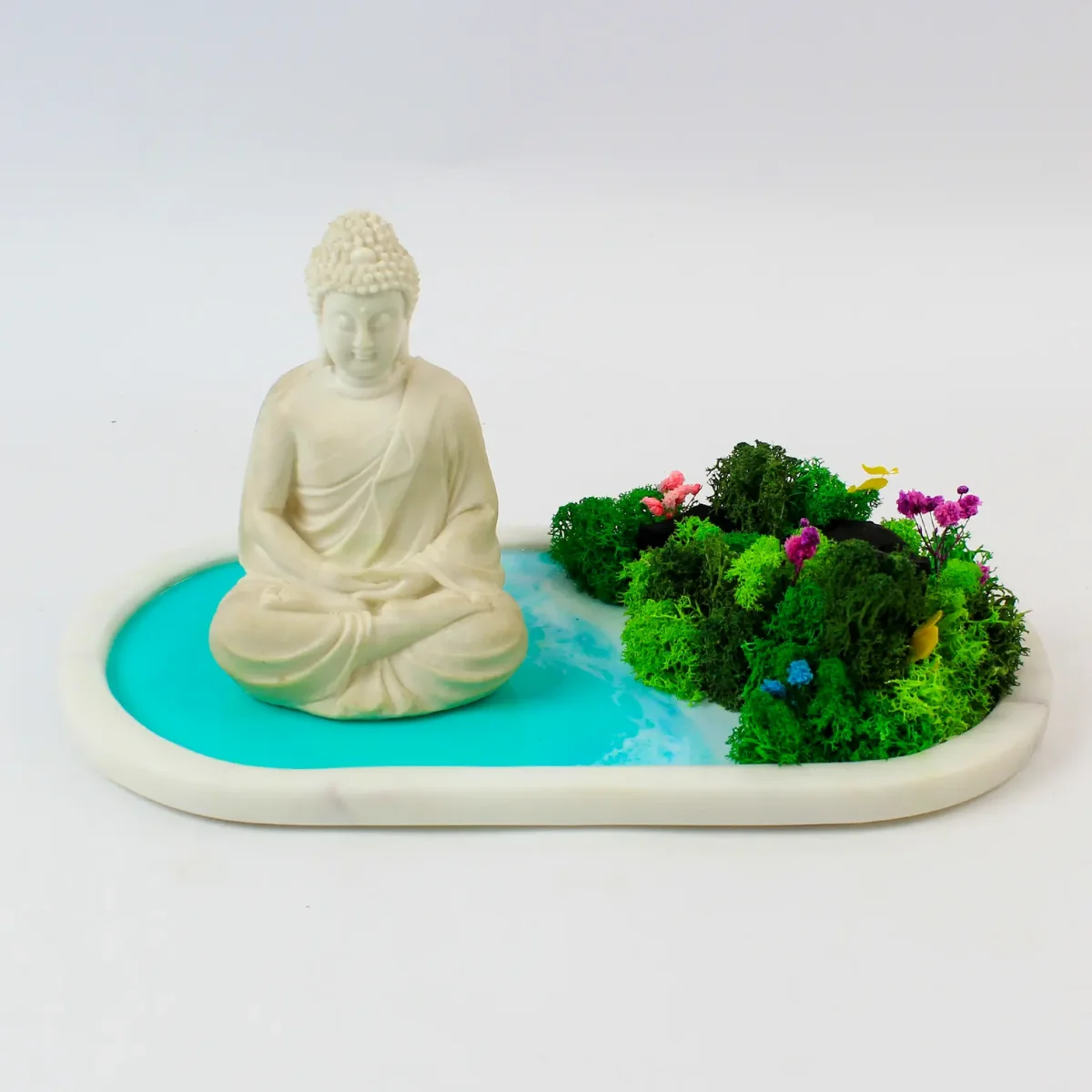 Forest Aqua Marble Oval-Buddha - Image 2