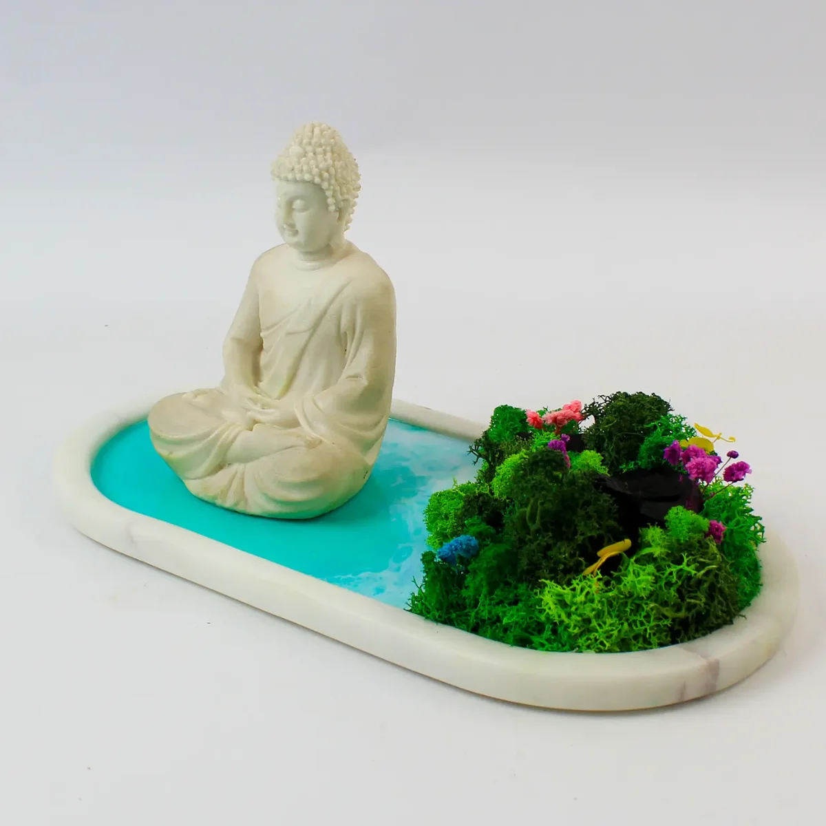 Forest Aqua Marble Oval-Buddha - Image 3