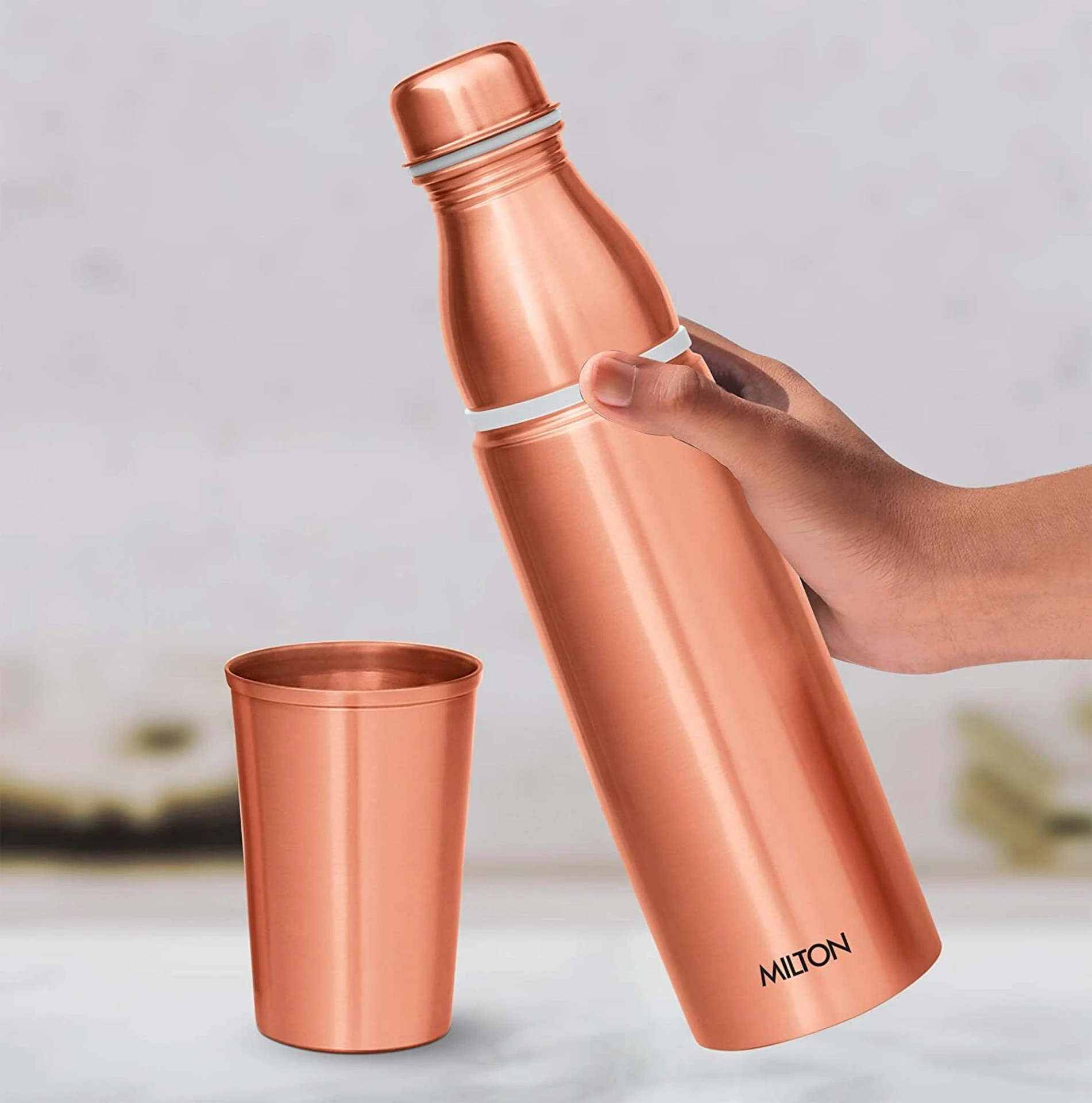 Copper Combo Water Bottle with Tumbler - Image 4